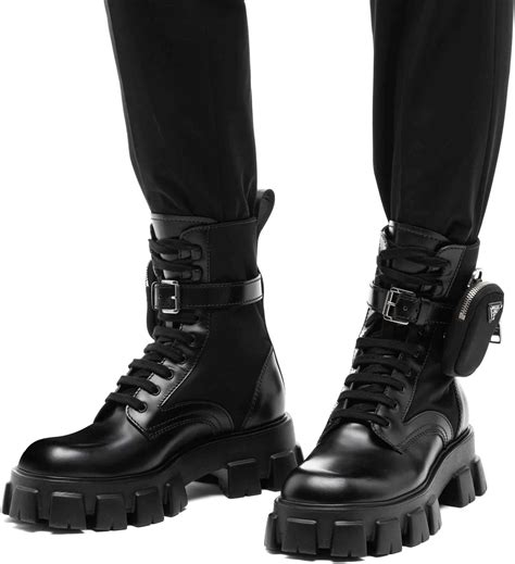 prada fall boots|Prada ankle pouch combat boots.